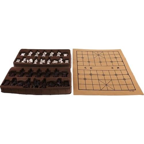Vintage Chinese Traditional Chess W/ Folding Chessboard Set Chess Game