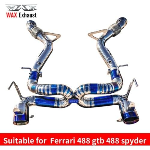 High performance titanium exhaust pipe for Ferrari 488 GTB 488 spyder exhaust with tips