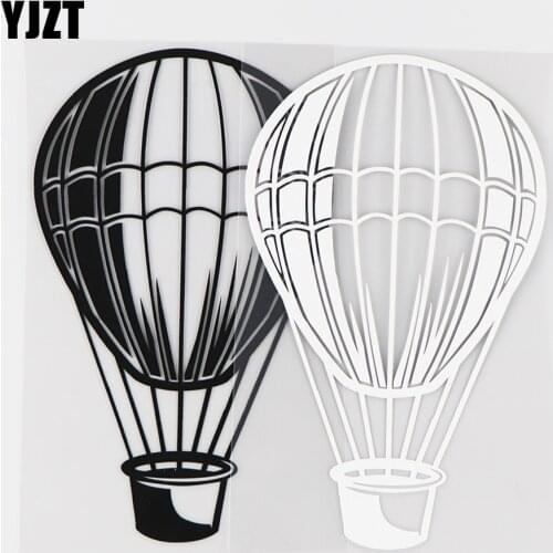 YJZT 9.5×15.5CM Funny Hot Air Balloon Car Stickers Beautiful Vinyl Decal Decor Black / Silver 10A-0418