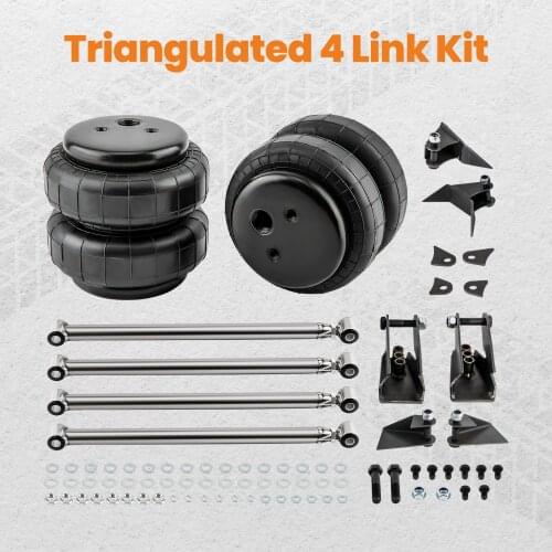 Rear 4 Link Lift Kit & 2500 LBS Air Ride Suspension Triangulated Mounts spring
