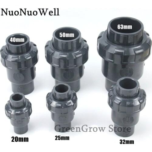 1pc I.D 20~63mm Hi-Quality UPVC Flap Check Valve Garden Irrigation Water Pipe Connectors Water Treatment Non-return Valve DIY