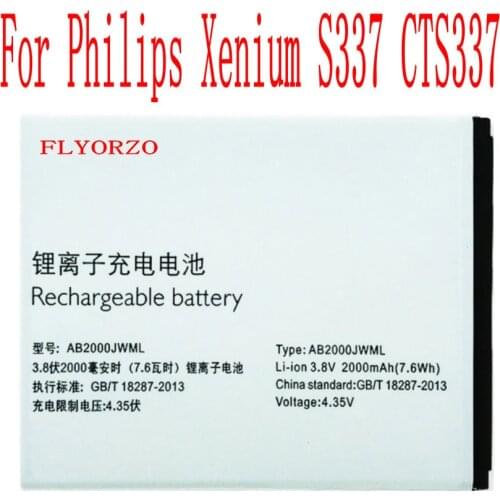 100% Brand new High Quality 2000mAh AB2000JWML Battery For Philips Xenium S337 CTS337 Mobile Phone