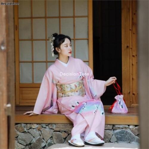 2021 japanese traditional yukata kimono vintage women evening dress geisha kimono vintage women stage show costume cosplay