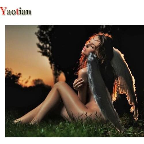 5D Diamond Painting Sexy Angel Girl Wings Diamond Embroidery Full Square Round Drill Puzzles Handwork Gifts Home Decorations