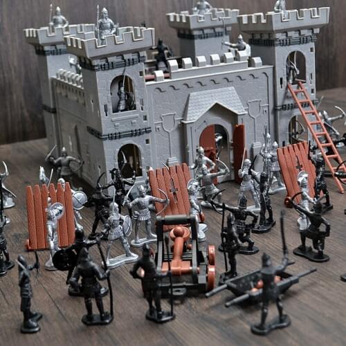 60Pcs Roman Soldier Ancient Medieval Warrior Model dolls Action Figures Toys Military Model Playset Playing ancient samurai