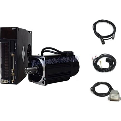 730w AC servo motor+drive kit 3.5Nm 220v 2000r/min Nema32 80mm 80ST-M03520 for material conveying machine 3A middle inertia
