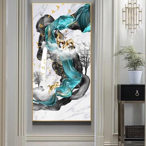 Abstract Art Painting Lucky Deer Landscape Painting Wall Art Canvas Painting Posters And Prints Wall Pictures Living Room Decor