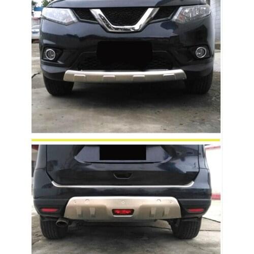 Car-styling For nissan X-Trail 2017-2020 T32 metal front + rear bumper bottom guard protector accessories