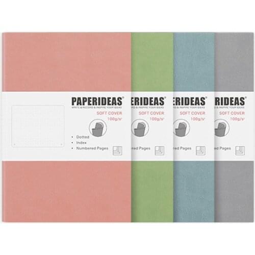 A5 Soft Cover Dotted Bullet Notebook Travel Journal Diary Planner Office School Supplies Sketchbook Stationary With Page Number