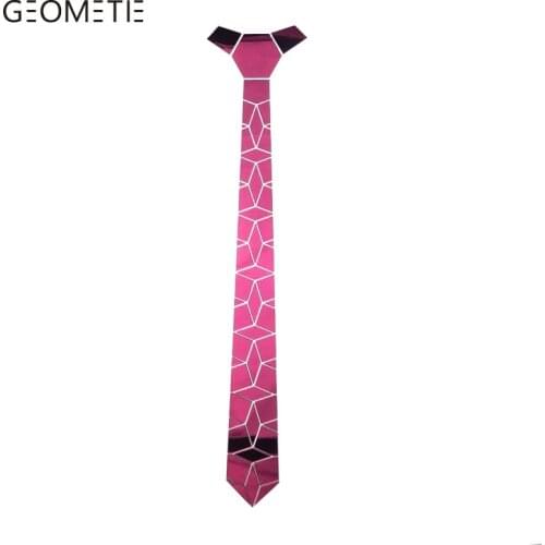 Pink Mirror Little Diamond Style All Match Formal Outfit Necktie for Men and Women with Gift Box Tie Bling Magenta Mirror Ties
