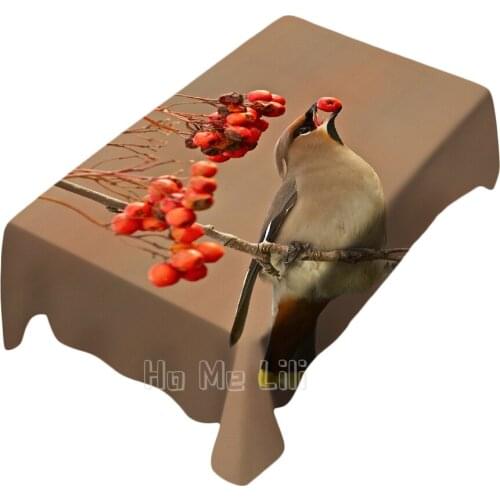 Little Birds Eat The Fruit Design Table Cover For Picnic Kitchen Dining Decor