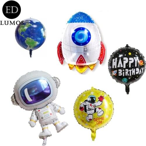 ED-Lumos 5Pcs Giant Space Astronaut Reusable Helium Balloons for Birthday Party Decoration Kids Gift