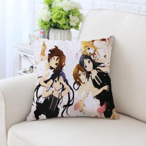 Custom K-ON! Pillowcase Square Zippered Home Decorative silk Pillow Cover Wedding Two Sides Printed Pillowcases