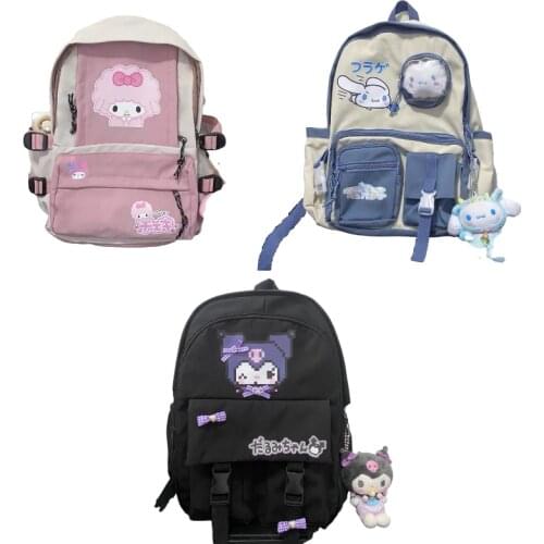 Hobbies Action Figures Fantasy Cinnamorol Mymelody Kuromi Japanese Cute Large-capacity School Bag Popular Gift for Children