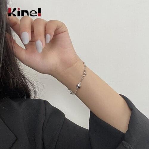 Kinel Korean New Style 100% 925 Sterling Silver Fashion Women Jewelry Double Layer Beads Bracelet Gift Girls Lady Drop Shipping