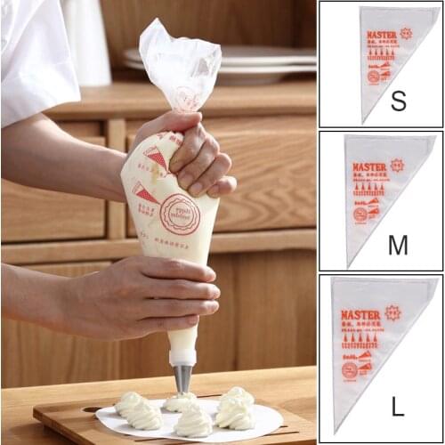 100Pcs Pack Pastry Bag S/M/L Size Disposable Piping Bag Icing Fondant Cake Cream Decorating Pastry Tip Tool Cake Decorating Tool