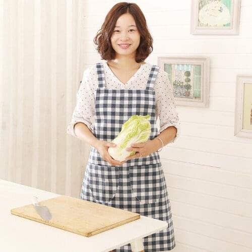 Korean cotton home kitchen cooking apron female fashion smock vest style work apron cute Japanese summer