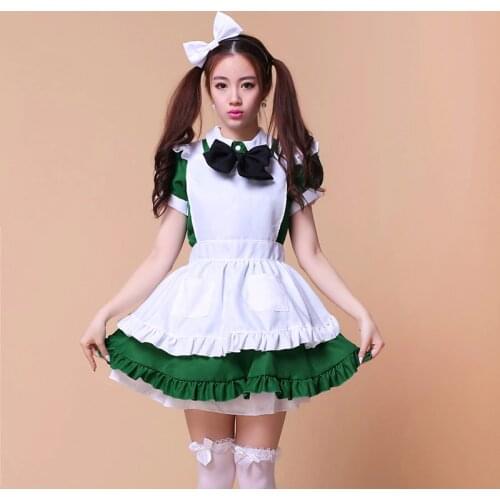Shanghai Story Hot Sale Maid Cosplay Anime Cosplay for Girls Adult Lolita Dress Restaurant uniforms Halloween Costume Green