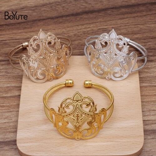 BoYuTe (5 Pieces/Lot) 62*24MM Metal Brass Bracelet Base Can be Bundle Hair Crown Diy COS Jewelry Accessories