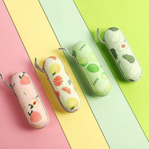 Girl Fruit Umbrella Mini Pocket Umbrellas Anti UV Folding Umbrella Black Coating Small Sun Umbrella Phone Size Droshipping