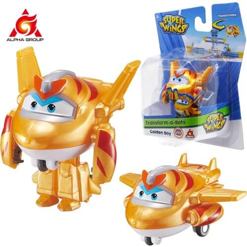 Super Wings S5 2" Mini Transforming Deformation Transform-a-Bots Airplane Action Figures Robot Transformation Toys For Kids Gif