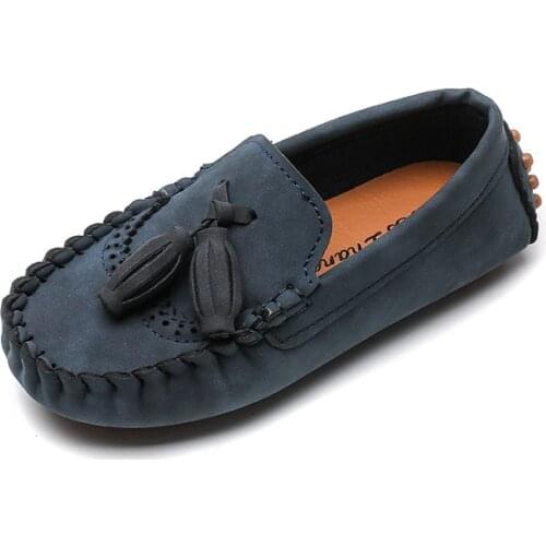 Boys Loafers Fashion Kids Casual Flats for Toddlers Boys Tassels Soft Slip-on Moccasins Children Sneakers for Kindergarten 21-30