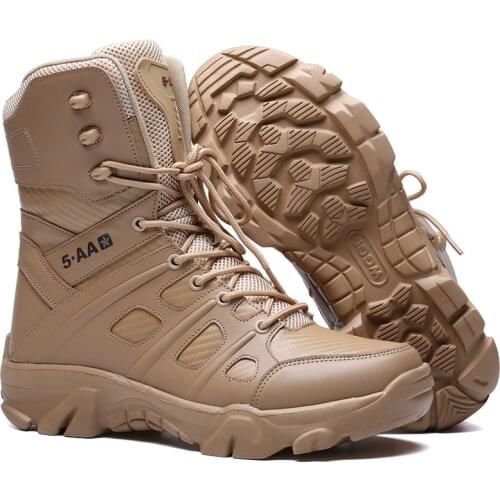 New Men Military Boots Quality Special Force Tactical Desert Combat Ankle Boats Waterproof Army Work Shoes Leather Snow Boots