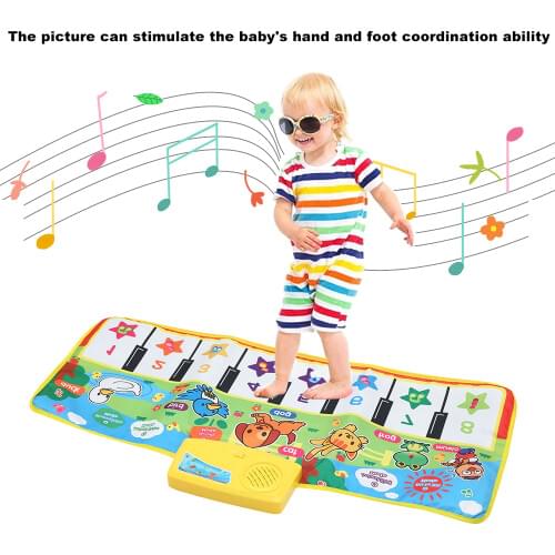 Musical Mat with Animal Voice Baby Piano Playing Carpet Music Game Instrument Toys Early Educational Toys for Kids Piano Gift