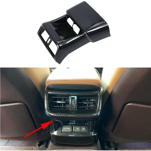 Rear Air Condition Vent Outlet Carbon Fiber Trim Cover Fit For Lexus ES350 ES300h 2019 2020 2021 Car Interior Accessories
