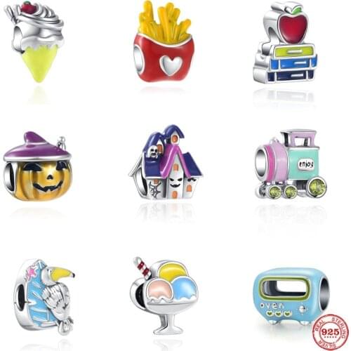 2021 New Hot Selling French Fries Oven Ice Cream Beads Fit Original Pandora Charms Silver 925 Bracelet DIY Women Jewelry