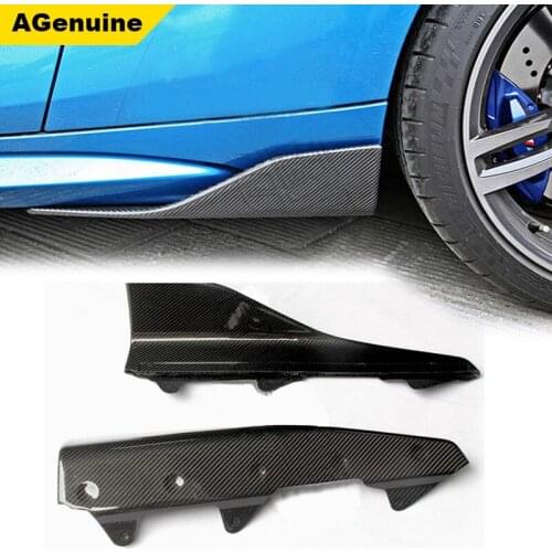 Full carbon fiber car side body apron lip side skirts splitters for BMW M2 F87
