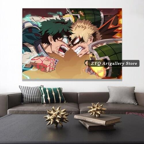 Bakugou Katsuki And Midoriya Izuku My Hero College Anime Series Poster Room Decoration Wall Painting Modern Living Room Decor