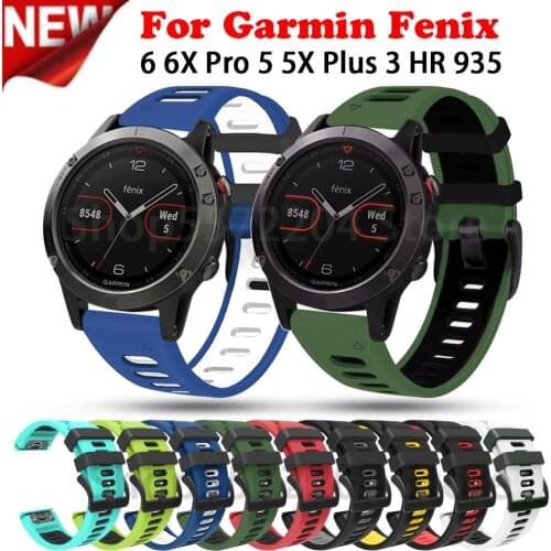 26 22MM Silicone Quick Release Watchband Strap for Garmin Fenix 6X 6 Pro smartwatch Easyfit Wrist Band Fenix 5X 5 3 HR Strap