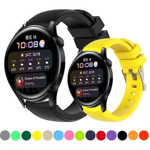 22mm Soft Silicone Strap For Huawei Watch 3／GT2 Pro Sport Replacement Wristband For Huawei Watch 3 Pro／GT 42mm 46mm Watchband
