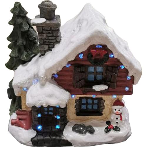 4" LED Christmas Houses With LED Fibre-optical Light Merry Christmas decorations For Home