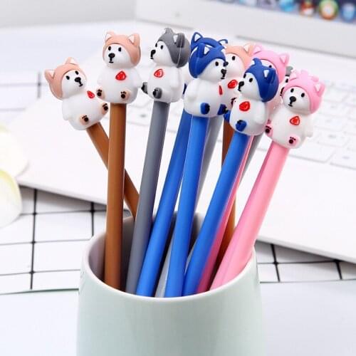 Cartoon Creative Cute single dog neutral pen animal puppy Black gel student stationery signature Pen