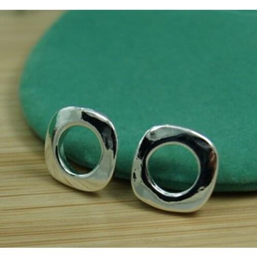 BABYLLNT 925 Silver Round Circle O Stud Earring For Women Fashion Charm Wedding Engagement Party Jewelry Gift