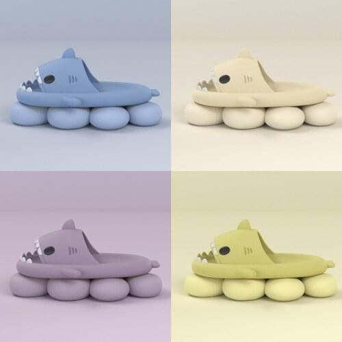 2021 New Summer Slippers Lovely Shark Shape Slides Outdoor Women Shoes Kids Children Flip Flops Men Couples Cartoon EVA