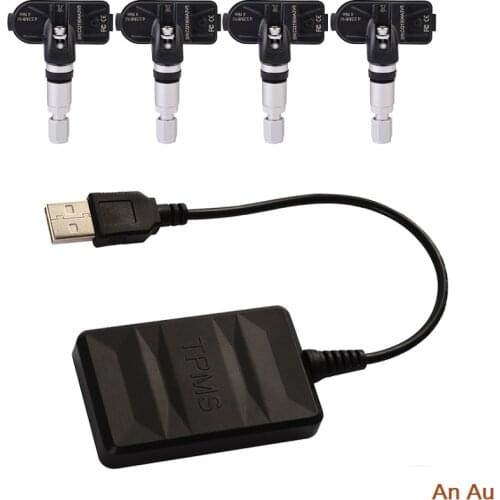 USB Android TPMS Tire Pressure Monitoring System Display Alarm System 5V Internal Sensors Android Navigation Car Radio 4 Sensors
