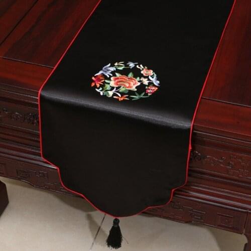 High-grade jacquard damask table runner tassels table cloth cabinet cover bed runner cabinet cover decorative party home hotel