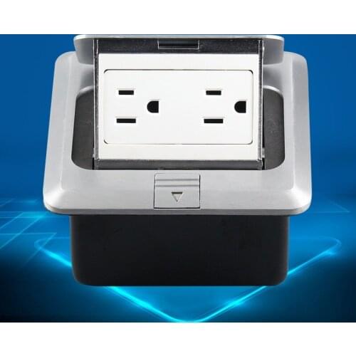 US Standard 2 Position 120 Type Grounding Socket United States Floor Socket 15A 125V Household Improvement