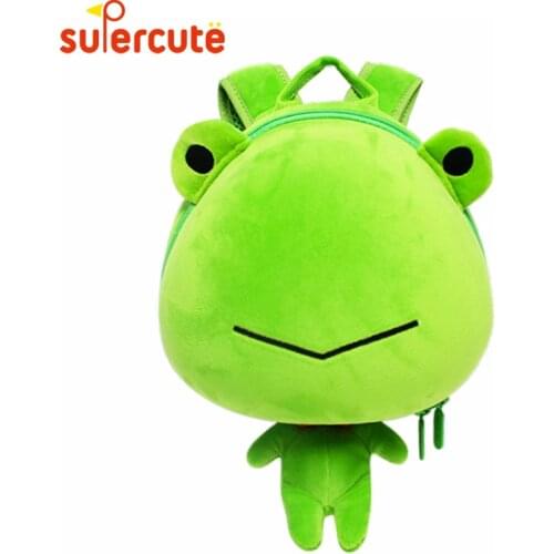 SUPERCUTE backpack for kids 1-4 Years boys & girls kids bag 3D cartoon Frog kids toy storage bag kids anti-lost backpack
