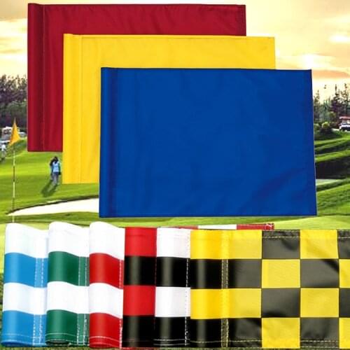 9pcs assored color or checks colored size 18 x 12 cm golf tube flags for mini golf course
