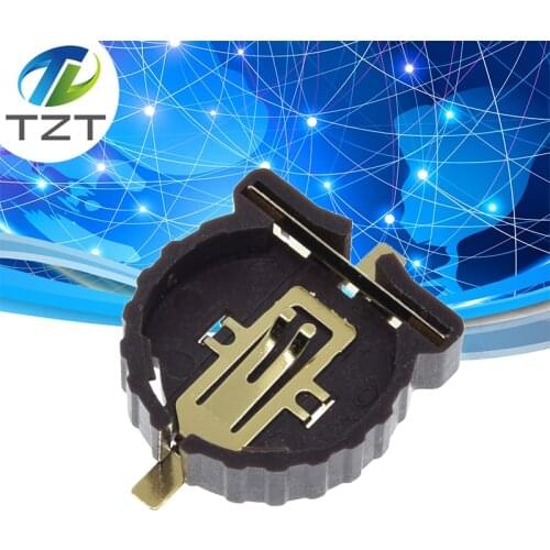 TZT 10PCS Button Battery Socket Clip Holder Box Case Portable CR1220 For Diy
