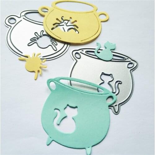 5.4X3.8cmX2 witchs cauldron die Cutting dies metal crafts paper die-cutting /DIY embossing Easter Halloween Scrapbooking