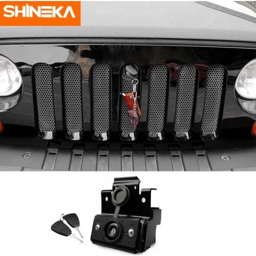 Locks & Hardware For Jeep Wrangler JK 2007-2017 Car Anti-Theft Hood Latch Catch Engine Cover Lock Match Key For Jeep Wrangler JK