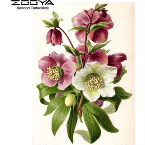 ZOOYA Diamond Embroidery 5D DIY Diamond Painting Beautiful Red Flowers Diamond Painting Cross Stitch Rhinestone Decoration CJ390