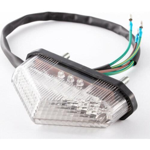 12V Motorcycle Brake Stop Light LED Rear Tail Signal Lamp White Number License Plate Light Motorbike Decorative Lamp Accessories