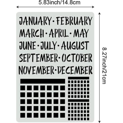 M68E 16pcs Plastic Journal Stencils Template for Journal Notebook Diary Scrapbook Planner DIY Drawing Stencils 8x6 Inch