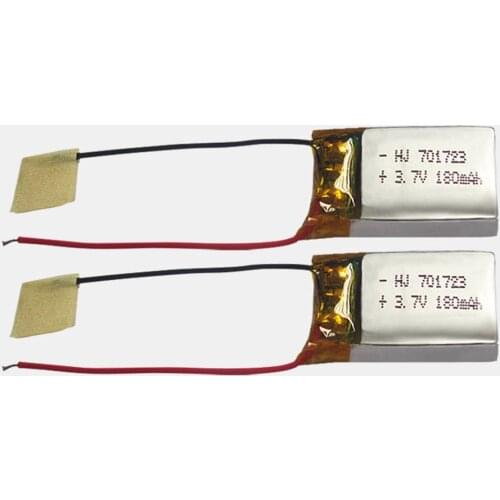 2PCS 3.7V 180 mAh 701723 Lipolymer High Rate Battery For drone Quadcopter Helicopter